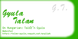 gyula talan business card